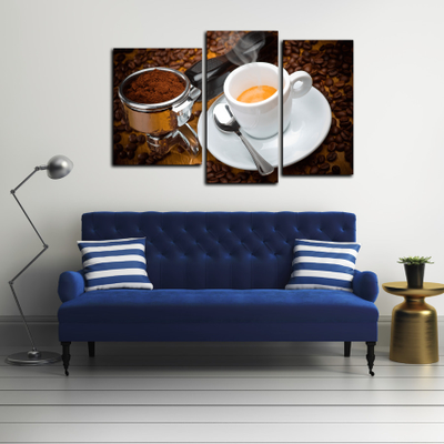 Модульная картина "Свежемолотый кофе"