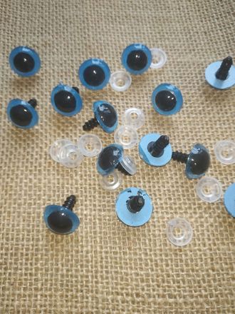 Глазки винтовые, диаметр 16 мм, цвет синий, цена за 1 пару