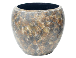 Кашпо Baq Design Oceana cracked pearl couple black brown (50 см) с отделкой раковинами устриц