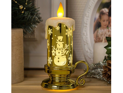 LED свеча-ночник "Свеча снеговик", 15х7х9 см