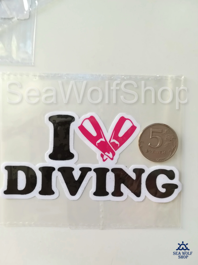 Наклейка сувенир оракал Надпись Дайвинг №46