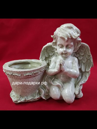 Кашпо АНГЕЛ мольба 26*21 см  0,9 кг  полистоун Россия  1129//0286991