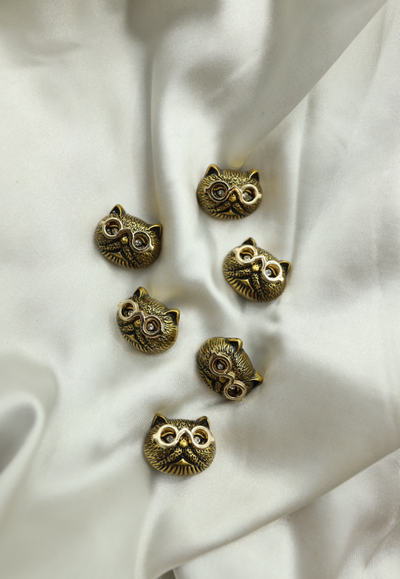 ПУГОВИЦЫ МЕТАЛЛИЧЕСКИЕ КОТИКИ , 23 мм. 50 шт. РК-000406. Цвет: Золотой (ОПТ)