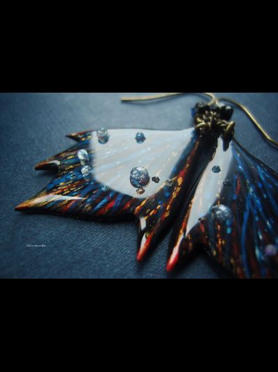 Фэнтези серьги в виде крылышек бабочки Первоэлемента