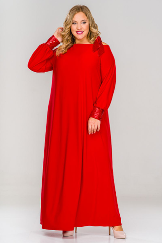 Платье с пайетками LaTe артикул 1517502 - т. синий, красный, чёрный. Размеры: с 52 по 78.