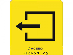 СП-10 Пиктограмма с дублированием информации по системе Брайля. Выход из помещения, полноцвет, ПВХ