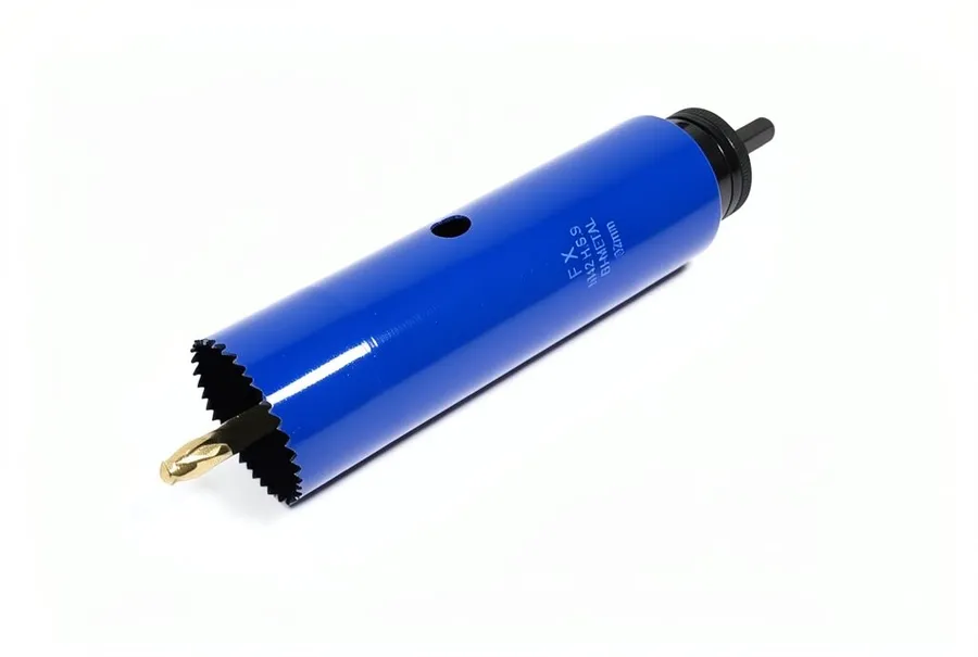 Биметаллическая коронка 52 мм  с держателем и центрирующим сверлом глубина 200