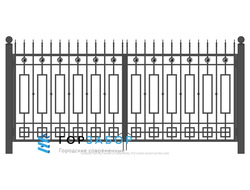 Купить металлические распашные ворота с элементами ковки KSZ15-39 на заводе в Москве