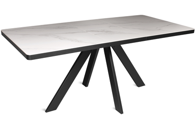 ELIOT черный/керамика белый мрамор 160(+45)х90