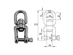 Вертлюг петля-скоба 13мм CIM 2702-0113