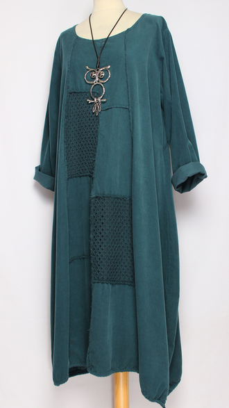 Платье Бохо вельветовое "Сетка трикотажная спинка" горчичное, морская волна, малахит до р.56