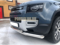 Защита переднего бампера двойная d76/60 для Land Rover Defender (2020-...)