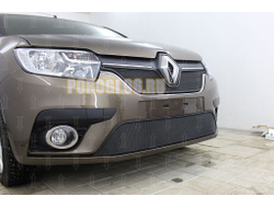 Защита радиатора Renault Logan 2018- / Renault Sandero 2018- black низ