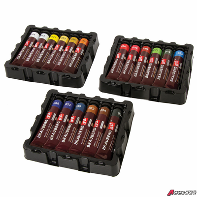 Краски масляные художественные BRAUBERG ART PREMIERE, 18 цв по 22 мл, проф. серия, в тубах. 191459