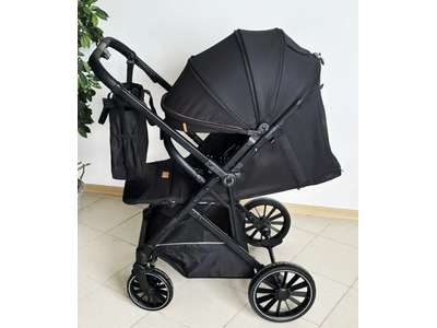 Детская коляска Luxmom H2 Черный (перекидная ручка)