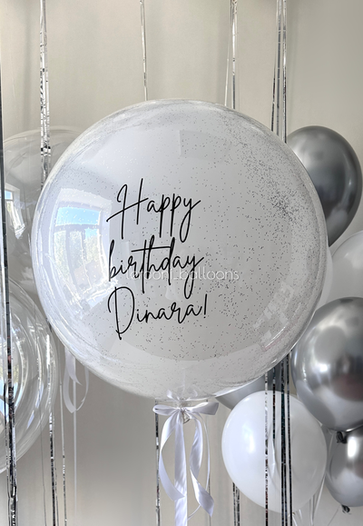 Стеклянный шар с конфетти и надписью