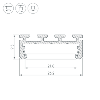 Профиль KLUS PLS-LOCK-2000 ANOD (ARL, Алюминий)
