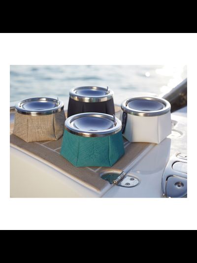 Пепельница Marine Business 30113 Ø115мм 90мм из серой замши и нержавеющей стали