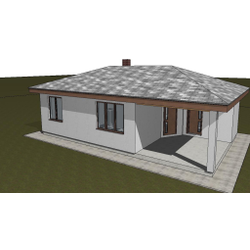 Одноэтажная баня с одной спальней 59м² (S93)