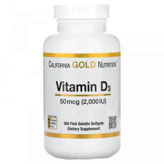 California Gold Nutrition Vitamin D3, 2,000 IU - Витамин Д3