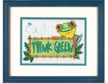 Зеленые мысли от лягушки (Think Green) 65098, Dimensions (набор для вышивания нитками) vkn