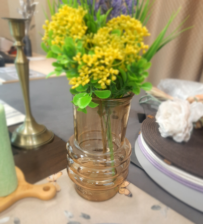 Ваза Organic, коричневая, 17 см