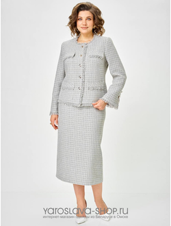 Модель: 2-178. Женский 2-ух предметный комплект, состоящий из жакета и юбки в голубом цвете