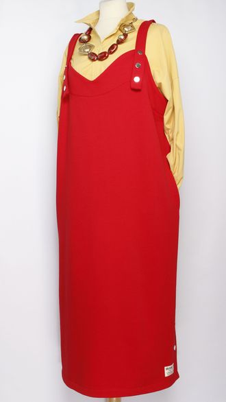 Сарафан  Бохо "ТРИКОТАЖНЫЙ" красный р.50,52,54