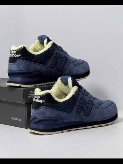 New Balance 574  Total Blue с мехом