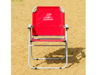 Пляжное кресло-шезлонг КЕДР Dolphins алюминий, цвет зеленый/бежевый/красный