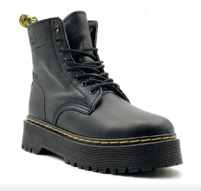 Dr. Martens Jadon с мехом на высокой подошве (Черные)