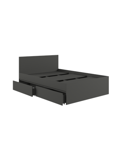 Мадера Кровать с ящиками К1.4М Графит (с настилом)