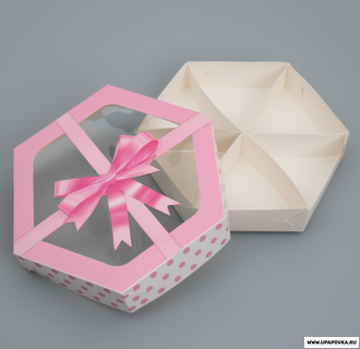 Коробка складная «Бант», 23 × 23× 4 см