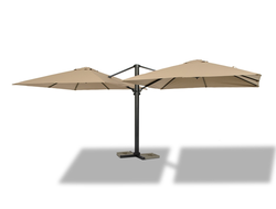"Фабриано" зонт двухкупольный 3x3м на алюминиевой опоре, тент бежевый