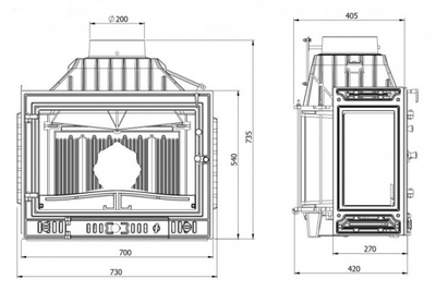Каминная топка W4 LP, Kawmet (Польша)