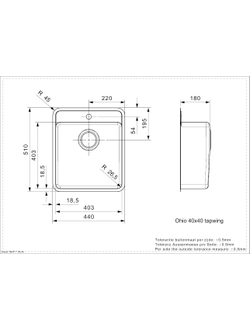 Мойка Reginox Ohio 40x40 Tapwing Regi Color
