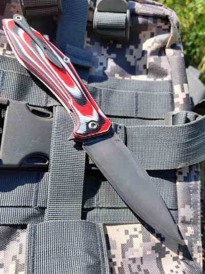 Складной нож Грач сталь ЛАМИНАТ Васильева, рукоять G10, цвет швейцарка