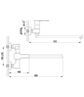 Смеситель для ванны Basis LM3617C