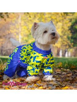 Комбинезон для больших собак Алфавит син/желт