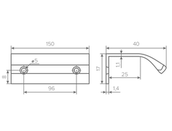 Ручка CORO  C=096мм, L=150мм золото,  (02.0398)  AQ