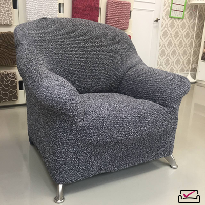 Чехол на кресло Аричиато Медитеранио Серый. Защита мягкой мебели от животных. ИТАЛИЯ