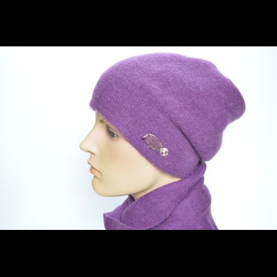 Фиолетовый берет и шарф Италия Vizio Collezione