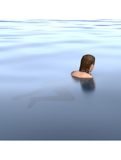 пляж Девушка плывет 10