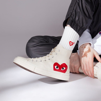 Converse blanche haute comme des garcons sales