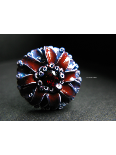 Волшебникум. Необычное кольцо-цветок с гранатом