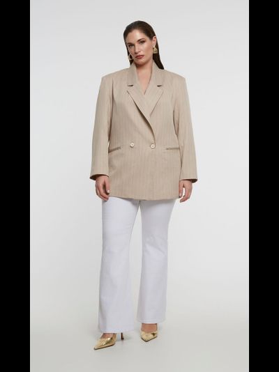 Жакет бежевый в полоску