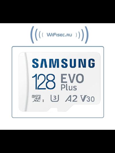 Карта памяти microSDXC UHS-I U3 Samsung EVO PLUS 128 ГБ, 130 МБ/с, Class 10, + переходник SD