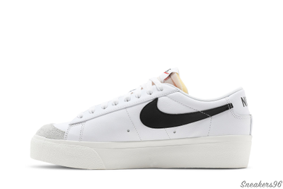 Кроссовки Nike Wmns Blazer Low Platform White Black Женские (36-40)