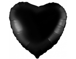Шар (18&#039;&#039;/46 см) Сердце, Черный, 1 шт.
