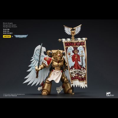 Знаменосец Сангвинарной гвардии Кровавых Ангелов (Warhammer 40k) - КОЛЛЕКЦИОННАЯ ФИГУРКА 1/18 Blood Angels Sanguinary Guard Sanguinary Ancient (JT6199) - JOYTOY